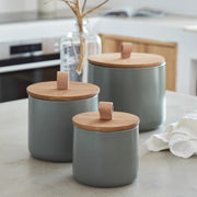 Casafina - Pacifica Canister with oak lid 15cm - Limolin 