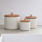 Casafina - Pacifica Canister with oak lid 15cm - Limolin 
