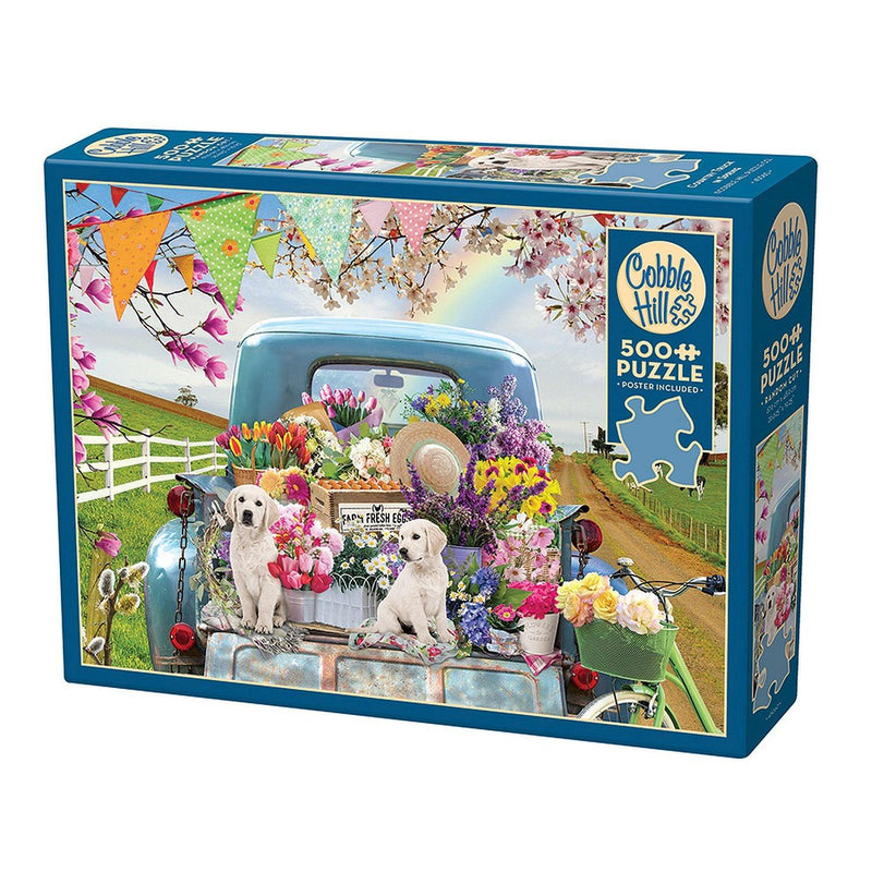 Cobble Hill - Country Truckin Autumn (500-Piece Puzzle) - Limolin 