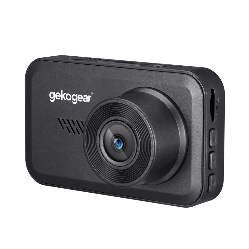 GekoGear – Dashcam - Orbit D111 1080p HD, grand angle 140 degrés, capteur G, carte MicroSD 32 Go incluse (supporte jusqu'à 64 Go) - Noir