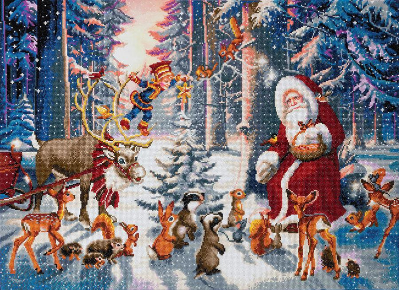 Crystal Art - CA Mtd Kit (XL size A): Xmas in Forest - Limolin 