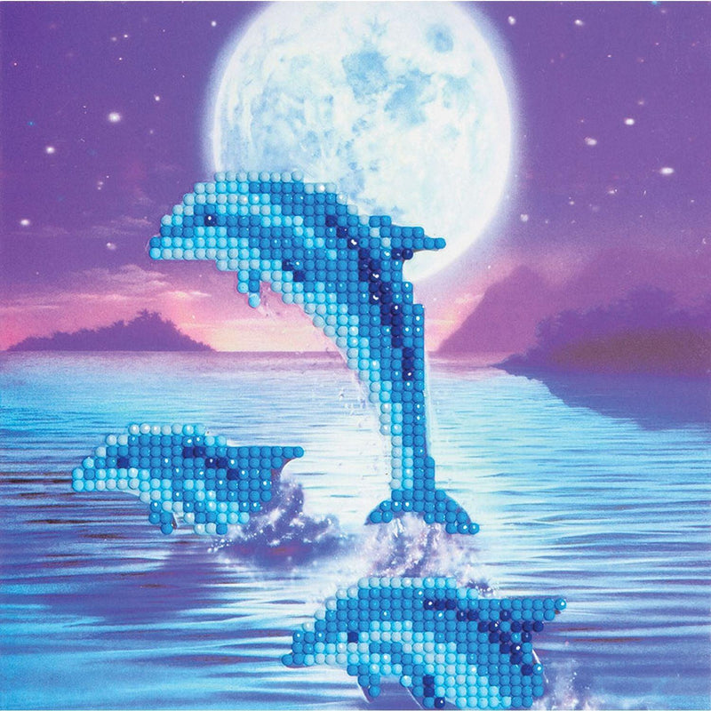 Crystal Art - Card - Dolphins - Limolin 
