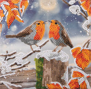 Crystal Art - Card Kit: Kissing Robins - Limolin 
