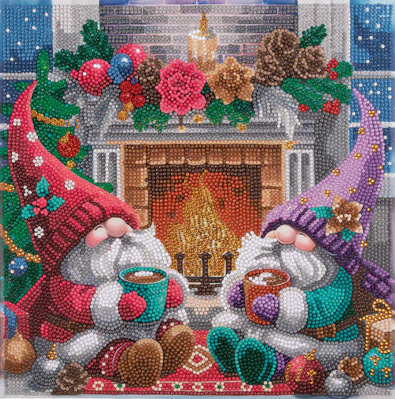 Crystal Art - Mounted Kit (Med): Fireside Cheer - Limolin 