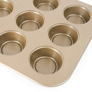 Cuisipro - Bakeware, Muffin Tray, 12 Cup 40x28.3x2.8cm carbon Carbon Steel - Limolin 