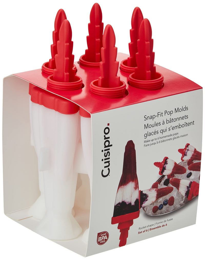 Cuisipro - SNAP-FIT Rocket Pop Mold 2.9oz/85ml Set of 6 Red - Limolin 