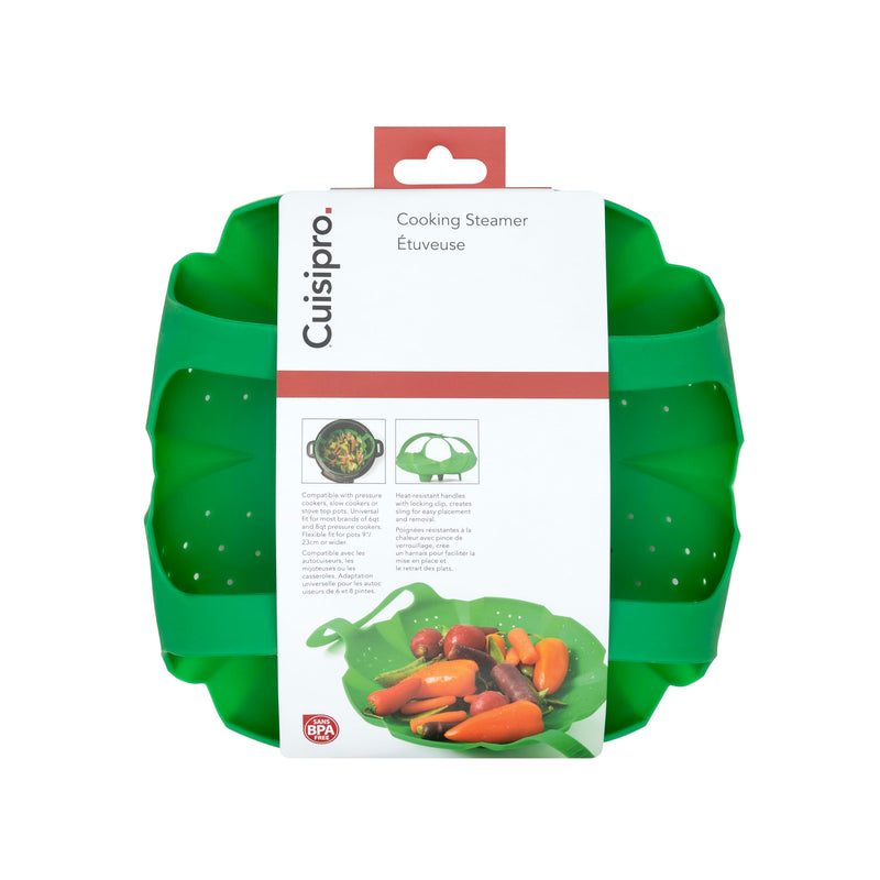 Cuisipro - Silicone Vegetable Steamer Green 16x9x3"/41.7x23x7.5cm - Limolin 