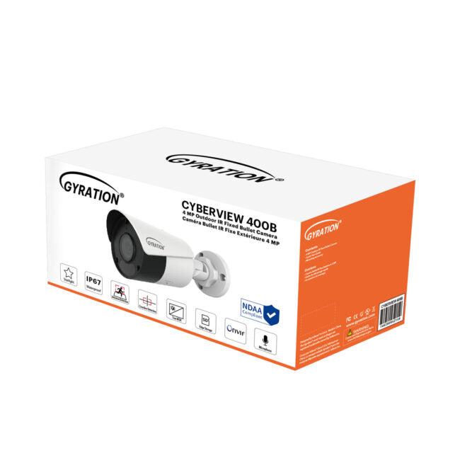 Gyration – Caméra réseau extérieure CYBERVIEW 400B 4MP IR Bullet fixe