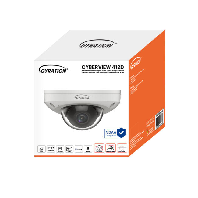 Gyration - CyberView 412D - 4 MP Outdoor Intelligent Fixed Dome Wedge Camera