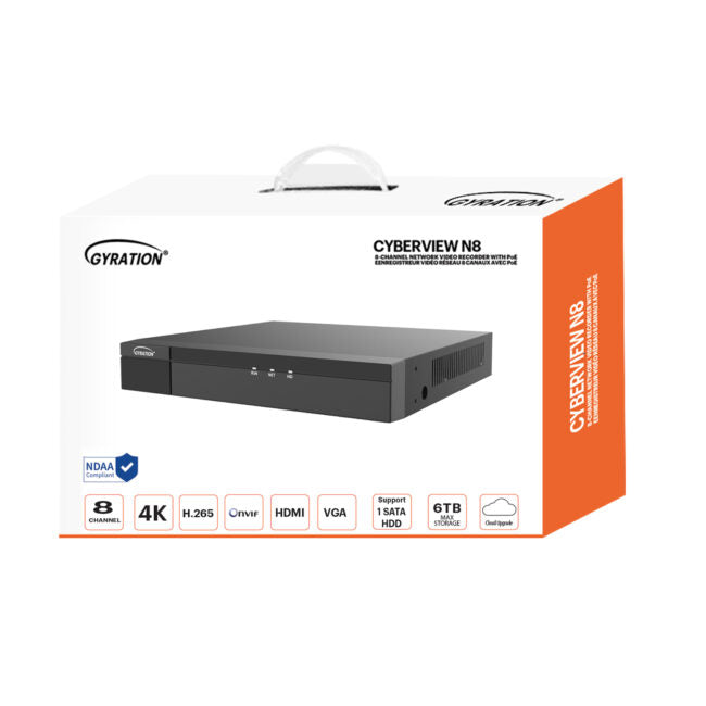 Gyration – Network Video Recorder (NVR) CYBERVIEW N8 with PoE 8-Channel Input