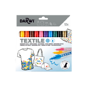 Fabric Markers Darwi  2 mm Tip Box of 12 Colors (6 ml)