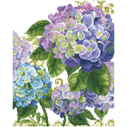 HYDRANGEA GARDEN (20.3" x 16.4" - 52cm x 42cm)