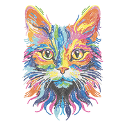 NEON CAT (17.1" x 21.1" - 43,5cm x 53,7cm)