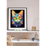 NEON CAT (17.1" x 21.1" - 43,5cm x 53,7cm)