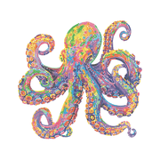 NEON OCTOPUS (17.1" x 21.1" - 43,5cm x 53,7cm)