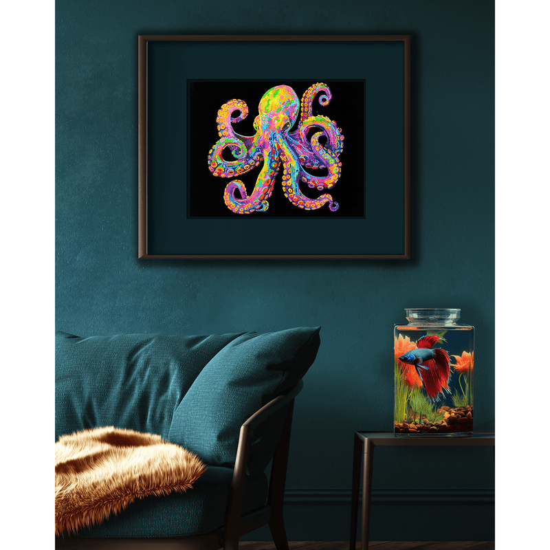 NEON OCTOPUS (17.1" x 21.1" - 43,5cm x 53,7cm)