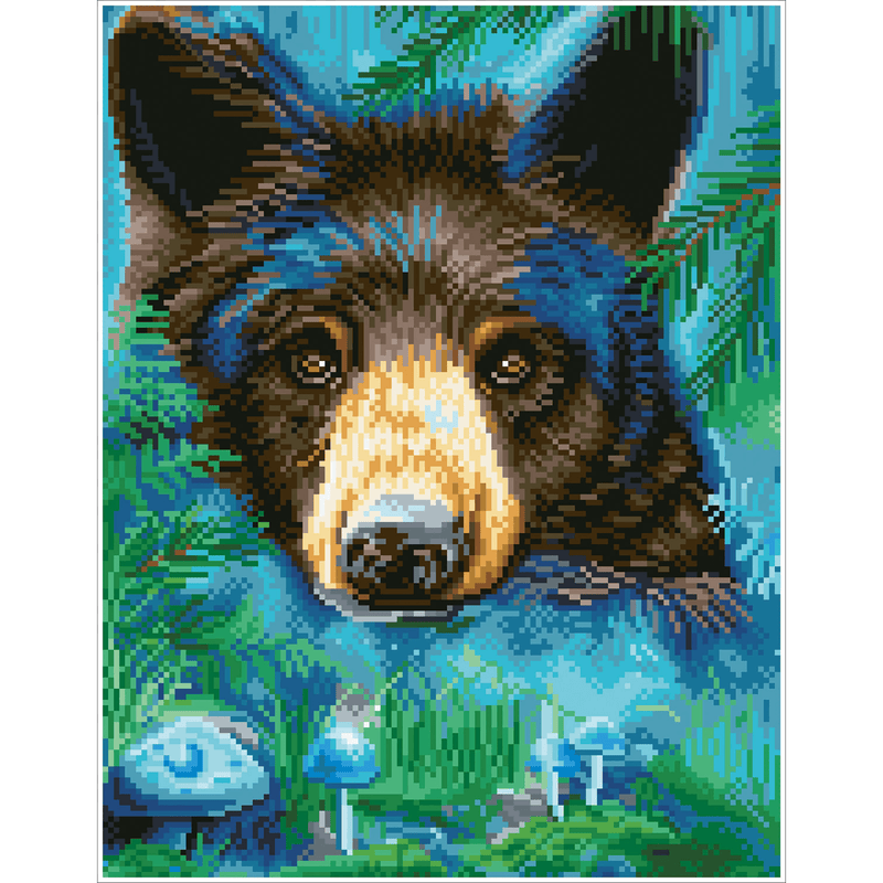 MOONLIGHT MAGIC BLACK BEAR (17.6" x 13.7 - 45cm x 35cm)