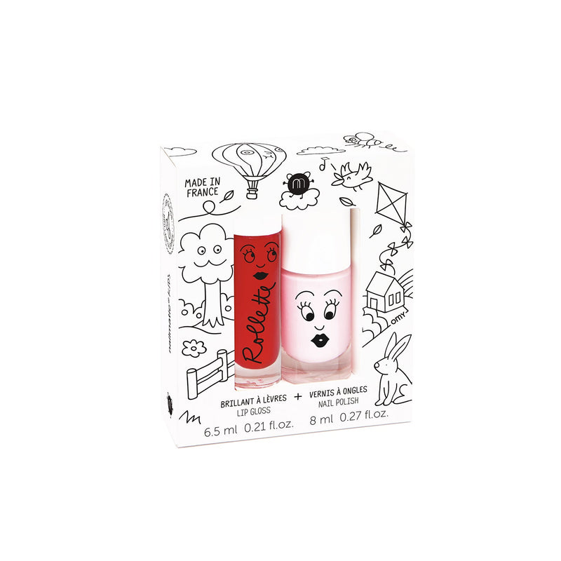 Nailmatic - Kids - Kids Cottage Nail Polish and Rollette Lip Gloss Set - product view