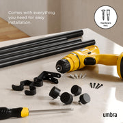 UMBRA - Cappa Double Curtain Rod _ 36-66" (91-168 cm) / Brushed-Black / 1" (2.5 cm)