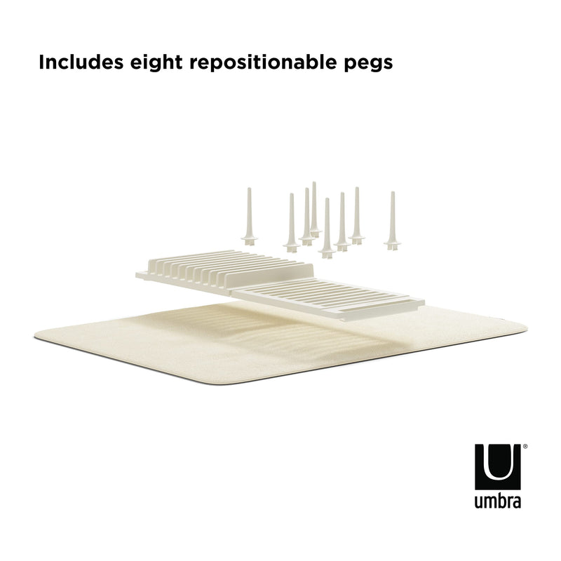 UMBRA - UDry Peg Dish Rack with Mat _ Linen