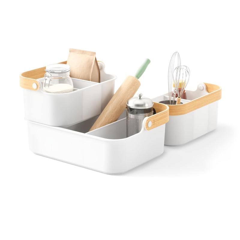 UMBRA - Bellwood Storage Bin _ White-Natural / Medium