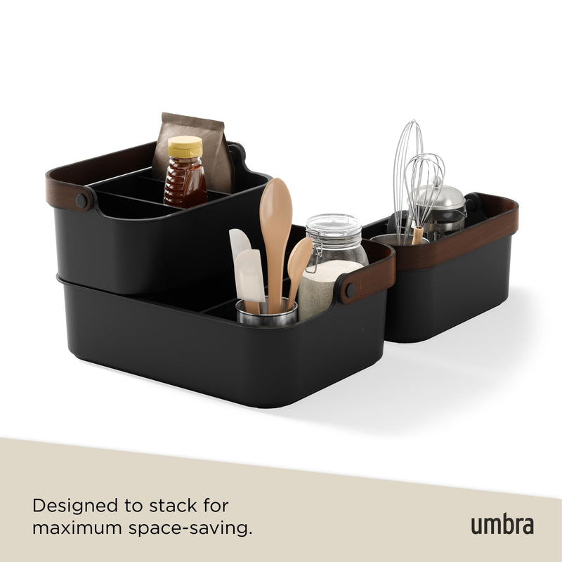 UMBRA - Bellwood Storage Bin _ Black-Walnut / Medium