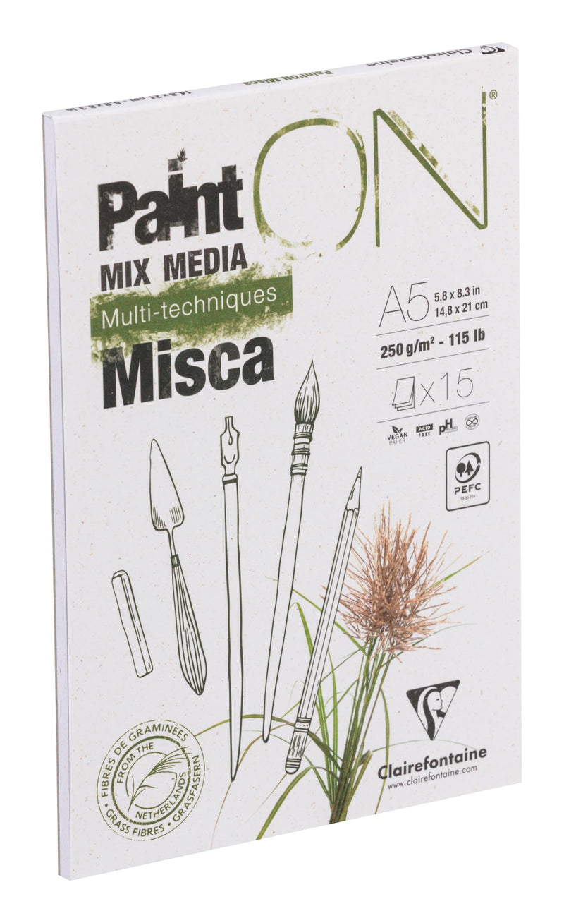 Clairefontaine - Paint'On Misca Glued Drawing Pad A5 15S 250g/M²