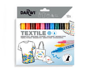 Clairefontaine - darwi textile opak marker – 2 mm tip  set 12 x 6 ml