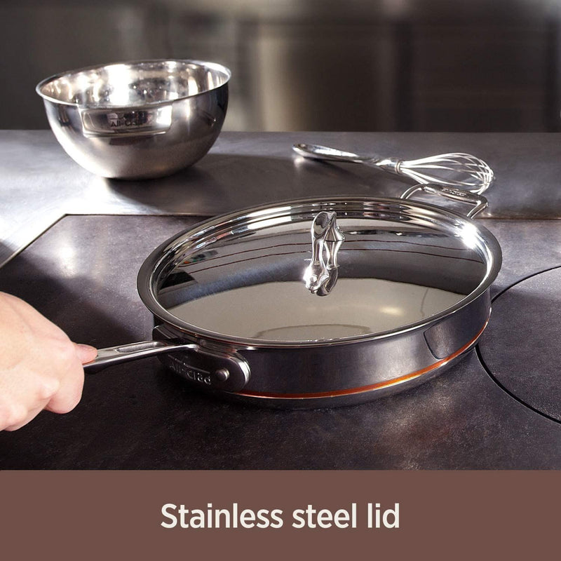 All-Clad - Copper Core 5 - Ply Bonded Cookware - Saute Pan with Lid - 5 - Qt