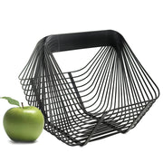 Natural Living - Angular Metal Fruit Basket - Black — angular wire fruit basket.
