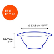 Duralex - Duralex Lys Sapphire Bowl with Handles 510ml, Set of 6
