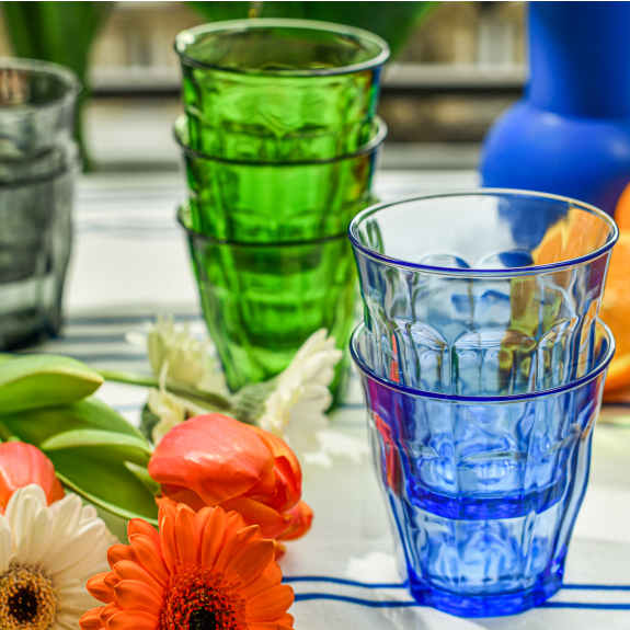 Duralex - Duralex Picardie Marine Blue Glass Tumblers 250 ml, Set of 4