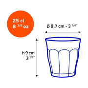 Duralex - Duralex Picardie Marine Blue Glass Tumblers 250 ml, Set of 4