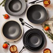 Mesa Ceramics - Mesa Ceramics Black Hammered Stoneware Salad Plate 21 cm