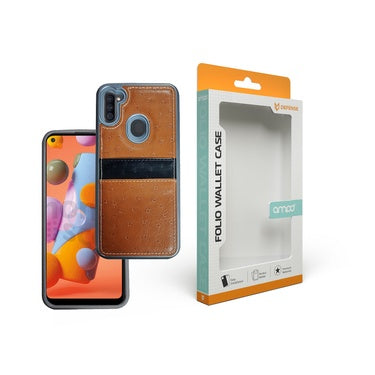 AMPD - iPhone 12/Pro Case Tan Leather Credit Card