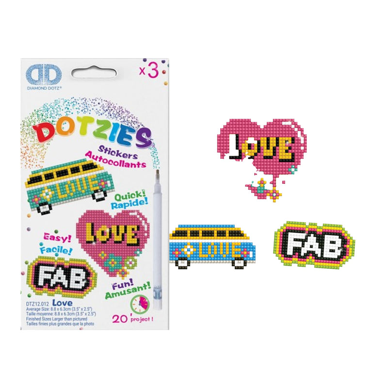 DIAMOND DOTZ - DOTZIES Stickers - Love - Limolin 