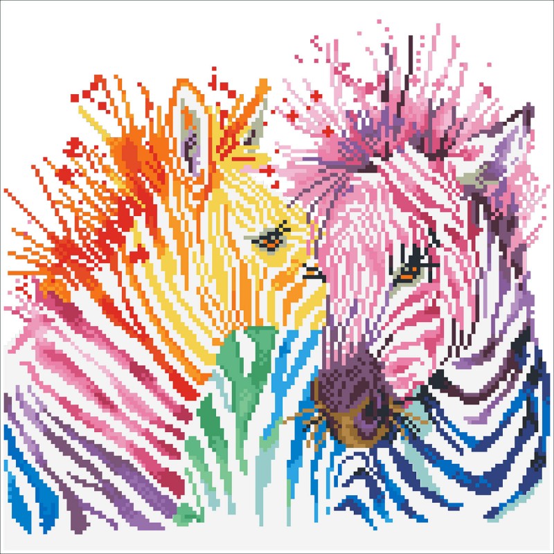 DIAMOND DOTZ - maRainbow Zebras - Limolin 