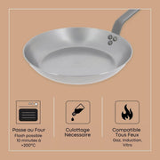 Debuyer - Mineral B Element, Steel, Frypan 24cm, Round - Limolin 