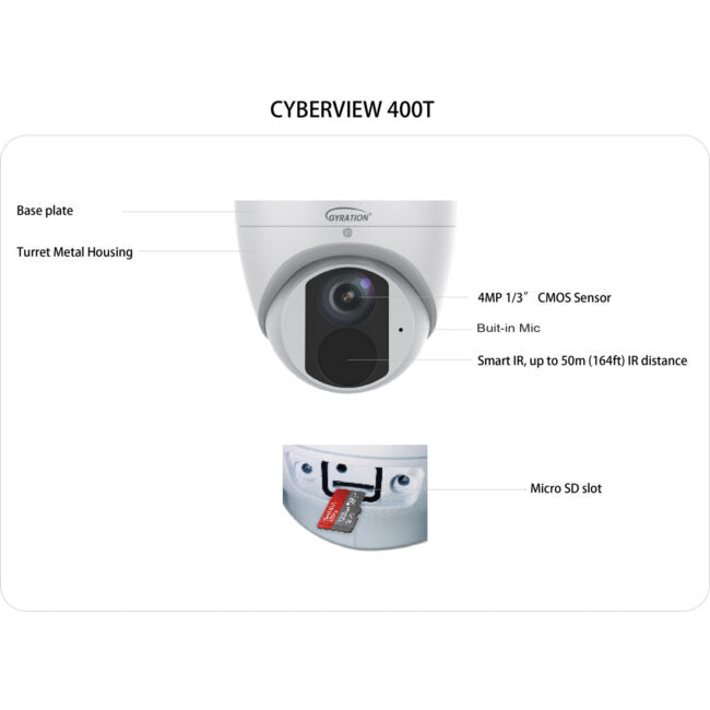 Gyration – Outdoor Network Camera CYBERVIEW 400T 4MP IR Fixed Turret