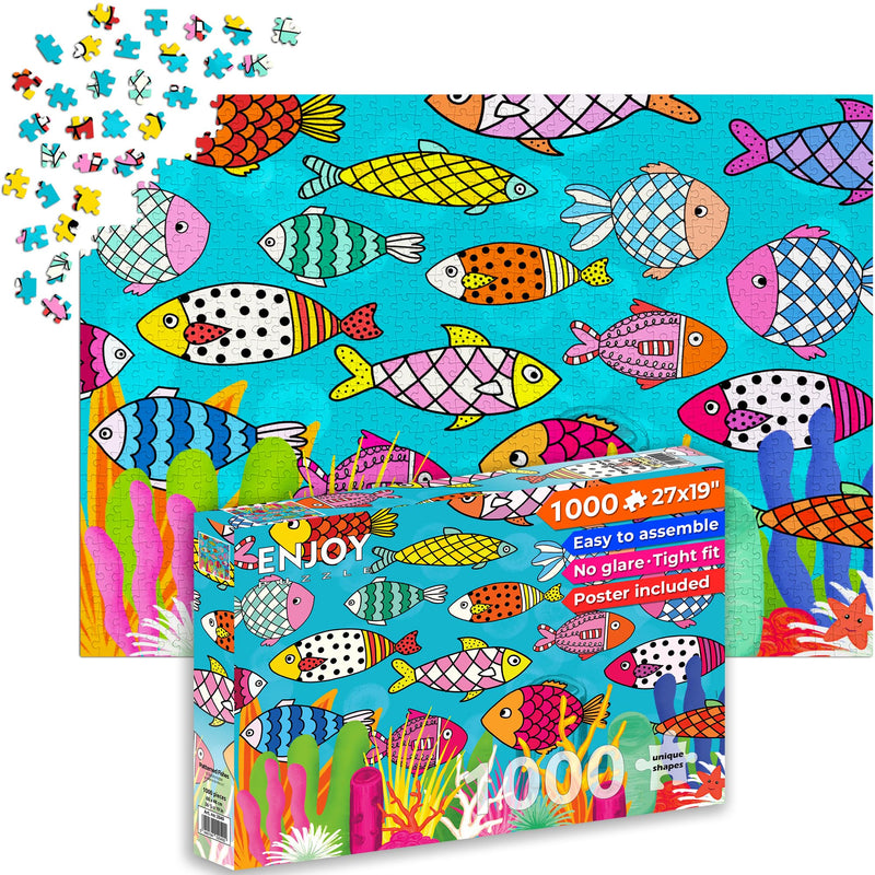 ENJOY - Patterned Fishes (1000-Piece Puzzle) - Limolin 