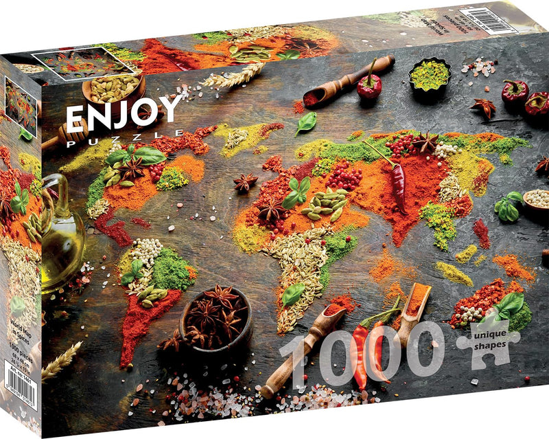 ENJOY - World Map in Spices (1000-Piece Puzzle) - Limolin 
