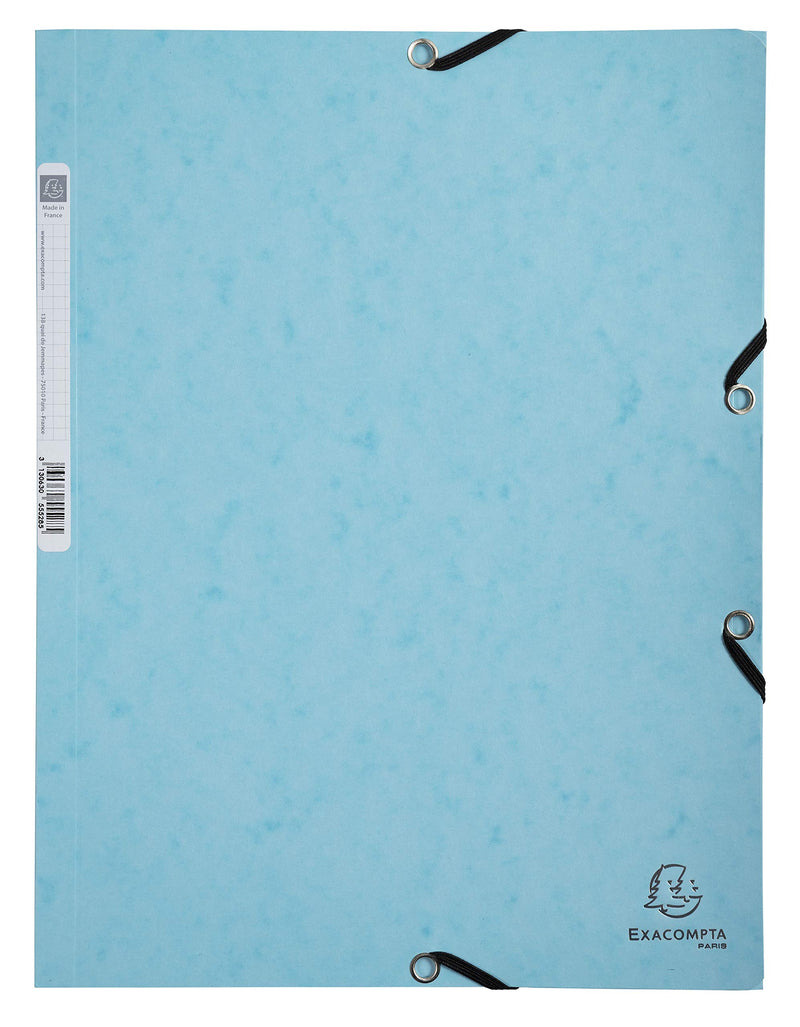 EXACOMPTA - AQUAREL ELASTICATED FOLDER, 3 FLAP, A4 - ASSORTED COLOURS - Limolin 