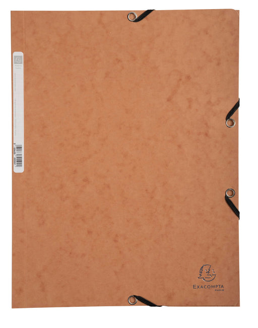 EXACOMPTA - Tan Soft Card Folder 3 Flaps + Elast 24x32cm - Limolin 