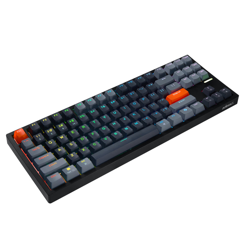 Adesso – Wired/Wireless/Bluetooth Multi-OS Illuminated Mechanical QMK VIA Compact Keyboard With CoPilot Ai Hotkey (Red Switch)