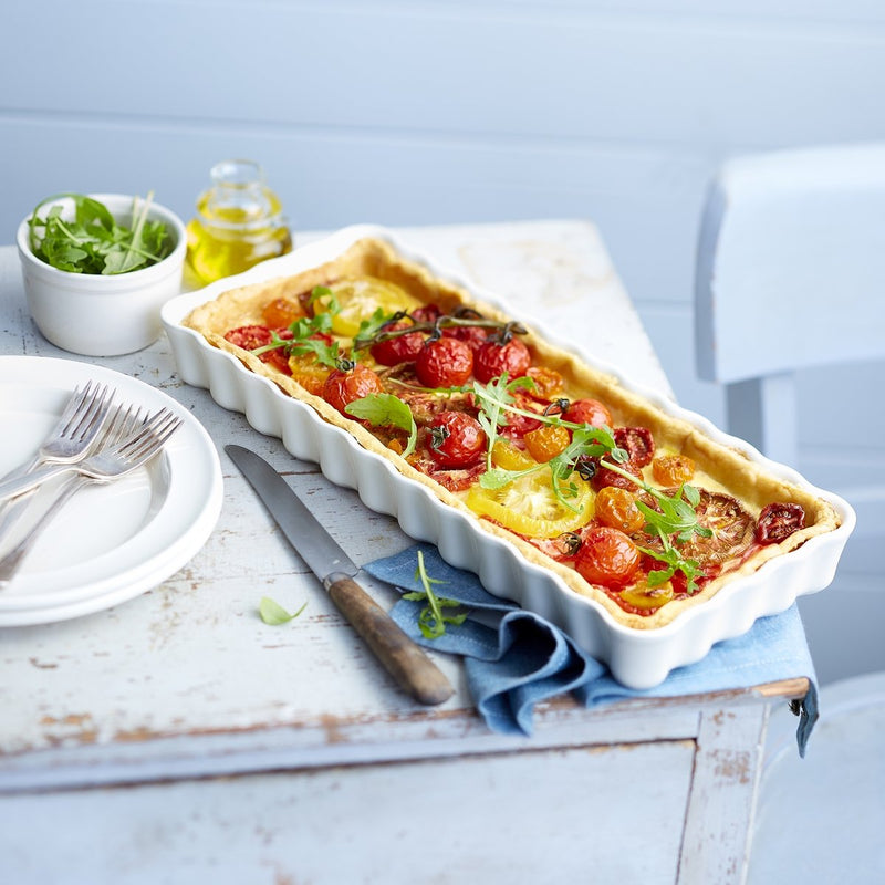 Emile Henry Slim Rectangular Tart Dish 36.5x15x5cm, 1.3L - Limolin 