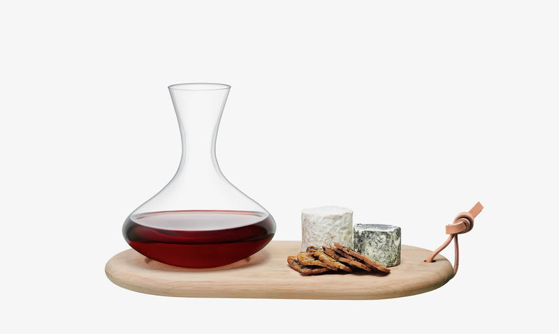 LSA - Wine Culture - Carafe with Oak Cheese Board Set | 1.4 L - detail or setting view