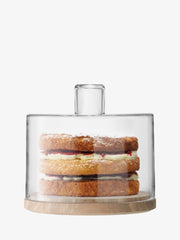 LSA - Lotta - Cake Dome with Ash Wood Base | 25.5 cm - detail or setting view