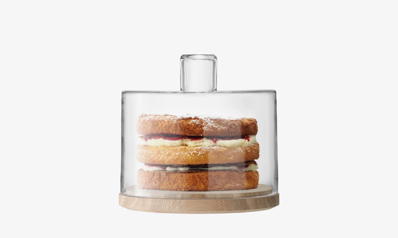 Cloche à gâteau LSA - Lotta avec base en bois de frêne 25 | 25,5 cm