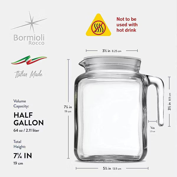 Bormioli Rocco - Pichet Frigoverre Classic avec couvercle 2 L