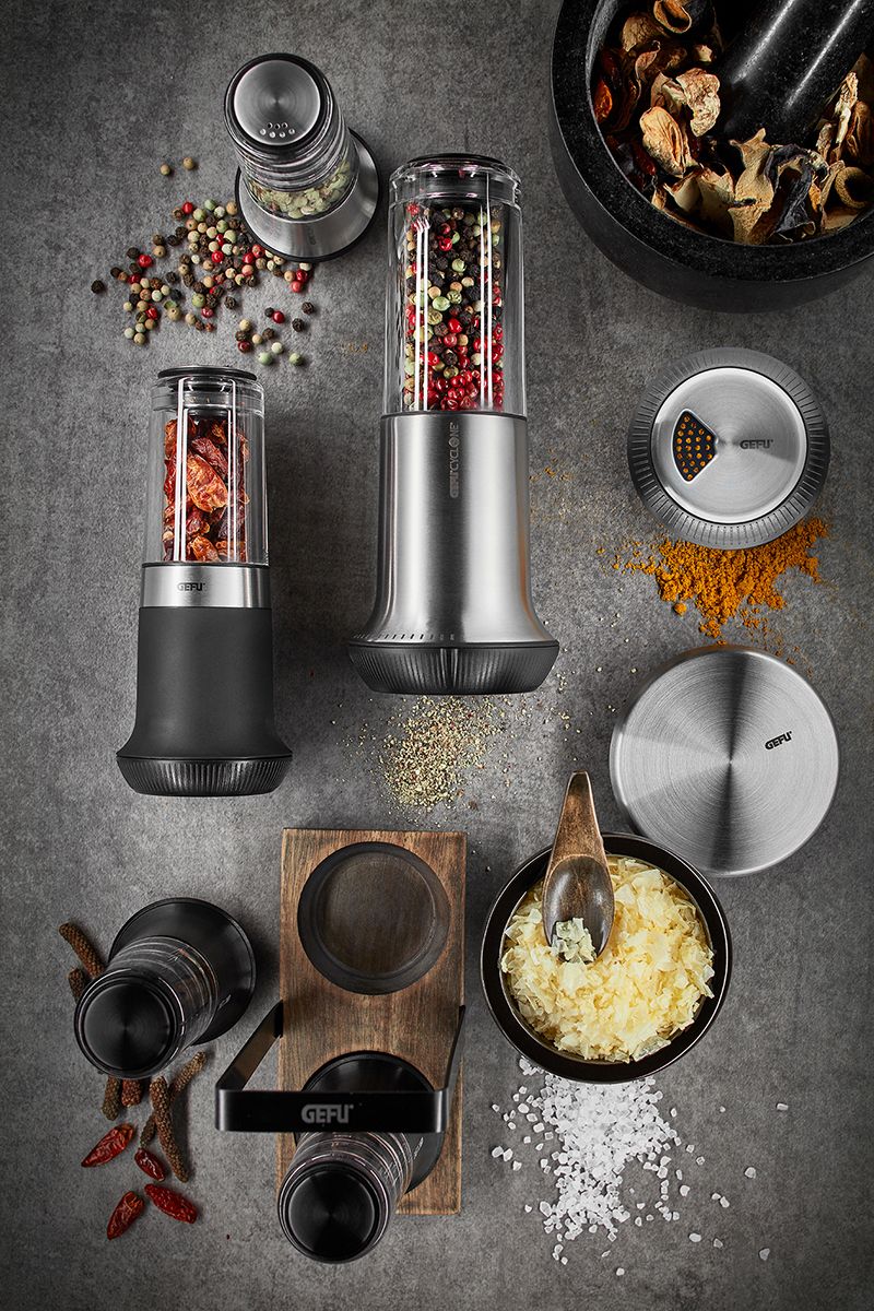 Gefu - Ceramic Mill Black Stainless Steele - Plosion 18.5Cm/7.25" - Limolin 
